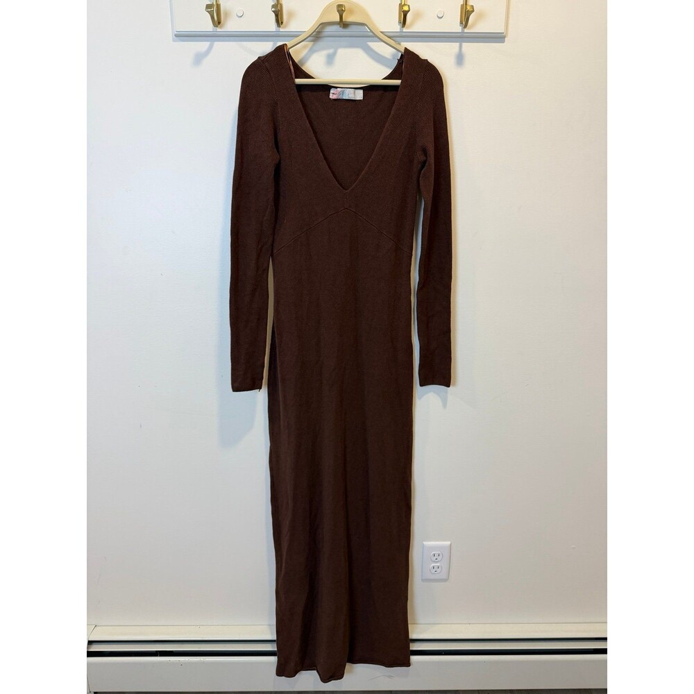 Free People FP Beach Trixie Sweater Ribbed Long Fitted Maxi Dress - S - Picture 2 of 6